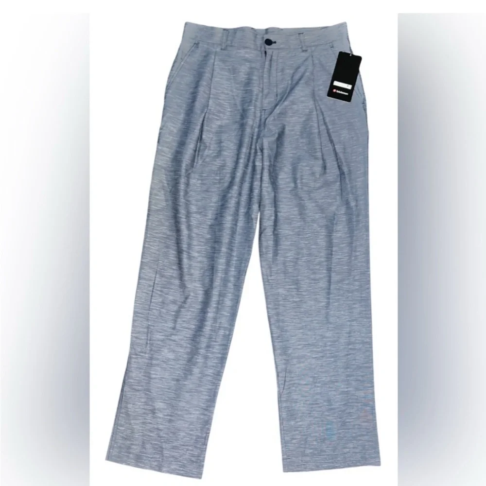 NWT LuluLinen Pleated Trouser Regular- Club Blue - Picture 2 of 11